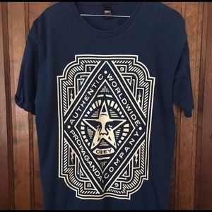 Obey propaganda design. Navy. 100% cotton.